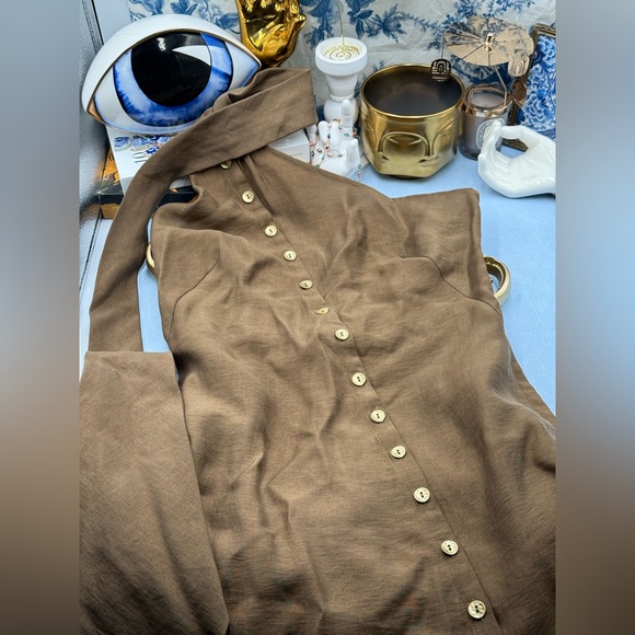 🆕 CULT GAIA 🧿 NWOT Romia Button-Detail Dress, Affogato Brown - Sz XS - Picture 12 of 15